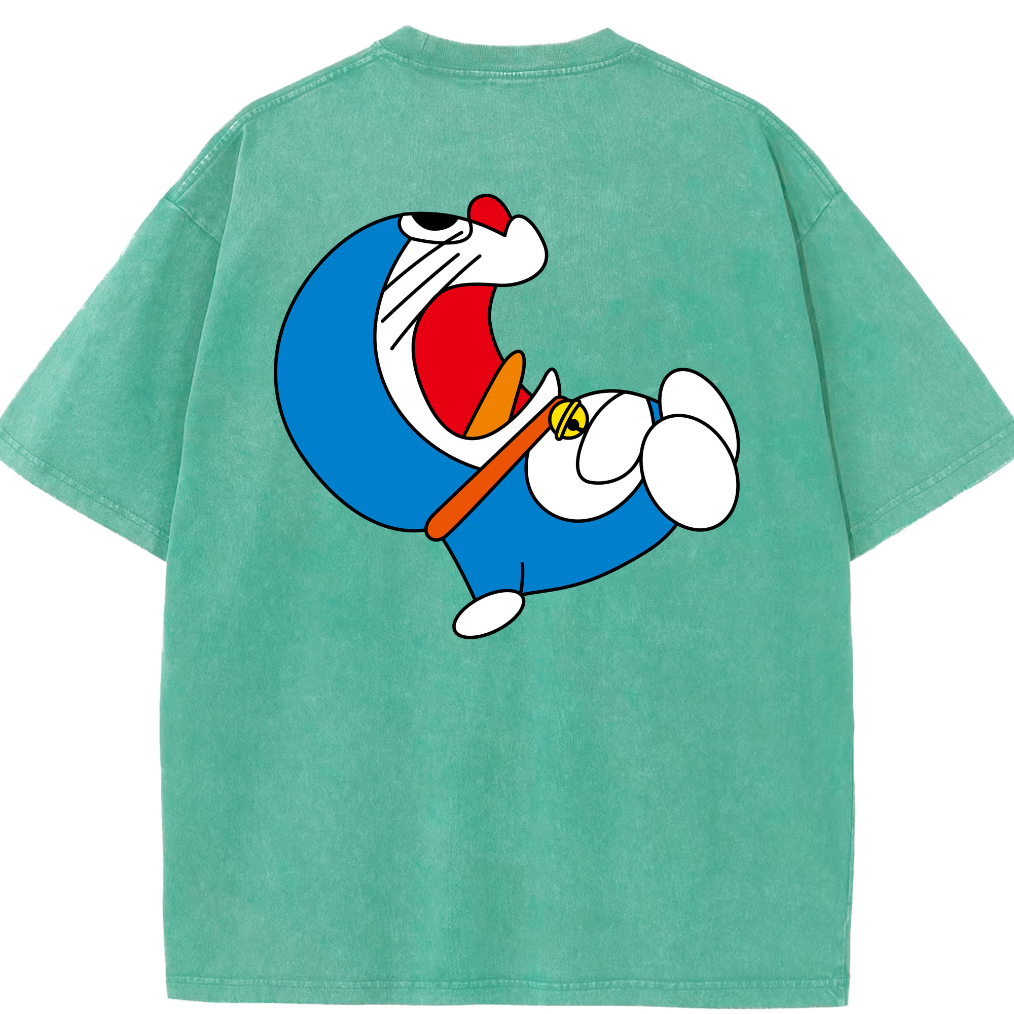 （画像用） ドラえもん Doraemon 綿100% ヴィンテージ風 半袖Tシャツ（背面プリント）
